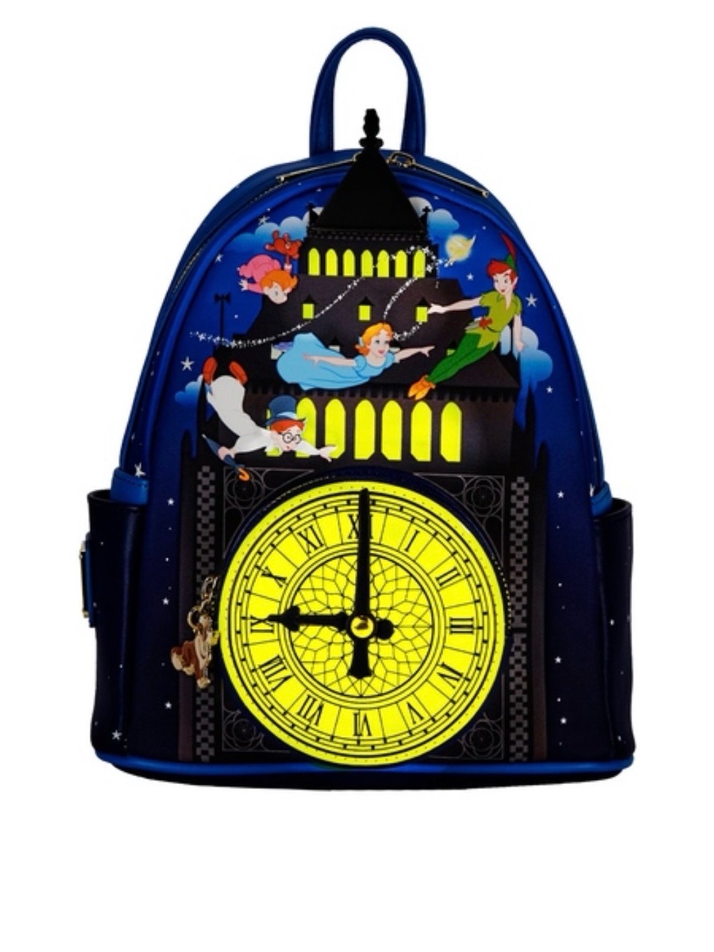 Loungefly Disney Peter Pan Glow in the Dark Big Ben Clock Mini Backpack - Picture 2 of 6
